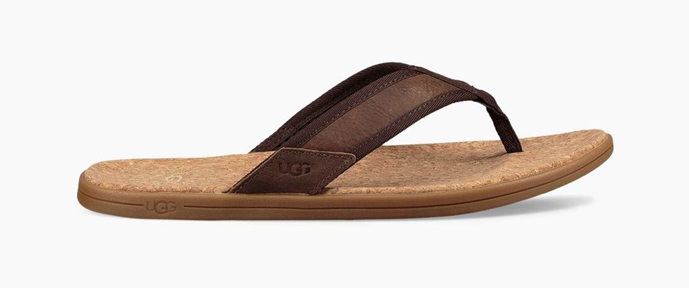 Ugg Seaside Flip - Mens Sandals - Brown - NZ (2809TBRUG)